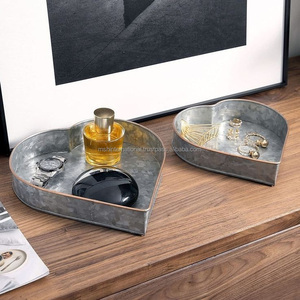 Round Silver Art Deco Storage Tray with <b>Rustic</b> Galvanized Finish Eco-Friendly Outdoor Living Room Use Durable Design <b>Door</b> Mount - Product Image 5