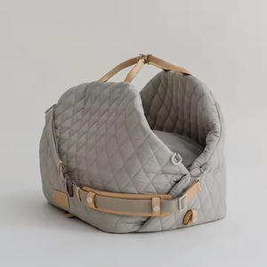 <span class=keywords><strong>Rehausseur</strong></span> de siège de chien à motif solide portable et sac de transport de voyage fermeture à glissière en coton de petite taille pour animaux de compagnie et chiots - Product Image 2