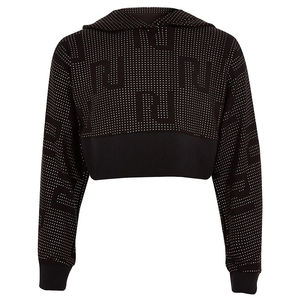 Sudadera corta con capucha y estampado de logotipo personalizado para mujer - Product Image 1