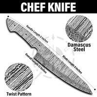 Couteau de chasse professionnel de haute qualité, lame vierge en acier Damas, fait main, personnalisable OEM, pointe de lance, garantie 3 ans