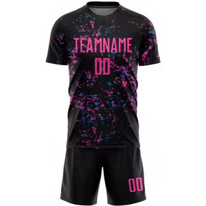 Maillot de football personnalisé avec logo, vente en gros, uniforme d'équipe imprimé par transfert thermique, manches courtes, séchage rapide, respirant, antibactérien - Product Image 2
