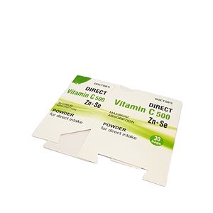 กล่องบรรจุภัณฑ์วิตามินซีแบบพิมพ์ออฟเซ็ตตามสั่ง ดีไซน์ทันสมัย พร้อมเคลือบเงา ลายนูน และปั๊มฟอยล์ทอง - Product Image 6