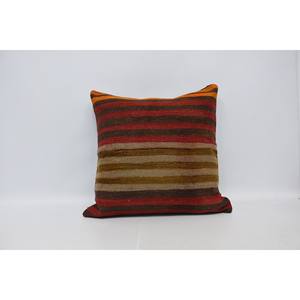 Multicolor Woven Kilim Patchwork Wool Pillow 28x28 Inch Eco-Friendly Non-Slip Luxury Decorative <b>Cushion</b> Vintage <b>Fluffy</b> Leaves - Product Image 1