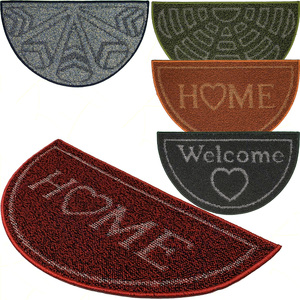 พรมเช็ดเท้าหินรูปเสี้ยวกันลื่นขนาด45x75ซม. ทำความสะอาดง่ายแผ่นประตูทางเข้าบ้านด้านหน้าทำจากยางและโพลีเอสเตอร์ - Product Image 1