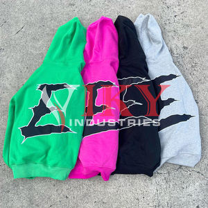 Full Zipper Hoodie <b>for</b> <b>Men</b> Unisex Custom logo Puff Print Embroidery Hooded Sweatshirt Zipper Jacket Wholesale Hoodie Sweatshirt - Product Image 5