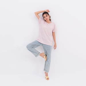 T-shirt en coton à col rond pour femme, coupe classique, séchage rapide, respirant, anti-boulochage, écologique, imprimé en sérigraphie, logo brodé - Product Image 2