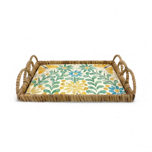 Plateau en nacre naturelle en gros avec bord en jacinthe d'eau pour la décoration de table à la maison, service de nourriture en provenance du Vietnam - Product Image 1