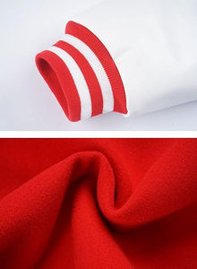 Vestes universitaires personnalisées pour hommes OEM, en laine rose et rouge, tissées, pour l'hiver, bomber, baseball, appliqué, tissu léger, chenille - Product Image 6