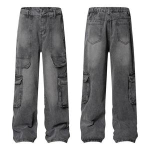 <b>Baggy</b> <b>Jeans</b> Hombre High Street American Washed Distressed Multi Pocket Denim Work Pants <b>for</b> Both Men and <b>Women</b> Boyfriend <b>Jeans</b> - Product Image 2