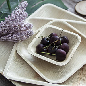 Assiettes carrées profondes en feuille de palmier Areca Vaisselle écologique pour les mariages et les événements à bon prix - Product Image 3