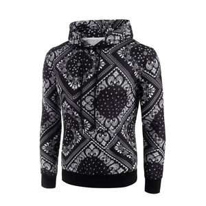 Sudadera con capucha y estampado de pañuelo personalizado, ropa de calle, sudadera con capucha de lana de algodón Unisex, ropa informal por sublimación OEM - Product Image 2