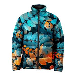 Veste décontractée en nylon/coton tissé pour homme, col montant, fermeture éclair, matelassée en coton, capuche, imperméable, doudoune d'hiver - Product Image 5