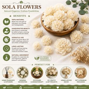Flores de Sola Naturales Hechas a Mano de Primera Calidad AQUA VRIKSHA (Tamaño Pequeño) para Decoración del Hogar, Bodas y Manualidades - Product Image 6