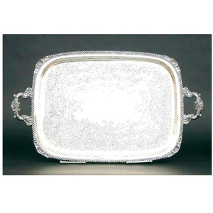 ถาดเสิร์ฟขนมอลูมิเนียมสีเงินสุดหรูพร้อมดีไซน์นูนสำหรับงานรับประทานอาหารและงานแต่งงานที่บ้าน - Product Image 5