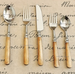 Western Stainless Steel Cutlery <b>Set</b> With Antick Bone Handle Home & Wedding <b>Dinner</b> Table Decorative Silver Flatware <b>Sets</b> - Product Image 4