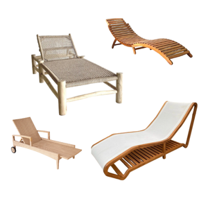Tissu imperméable ou rotin avec cadre en bois Mobilier d'extérieur pour hôtel de luxe Chaise longue pour le soleil Grand lit de bronzage - Product Image 3