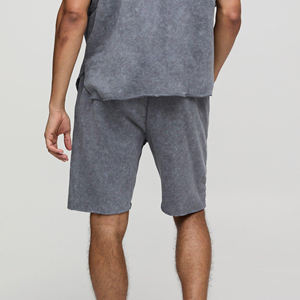 2026 Heavyweight High Street Solid hombres de talla grande Jogger ácido lavado en blanco logotipo personalizado 100% algodón teñido en aerosol transpirable - Product Image 3