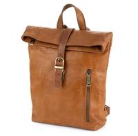 Sac à dos vintage en cuir pleine fleur résistant à l'eau, léger, 20-35L, fermeture éclair, bretelles réglables, logo décoratif
