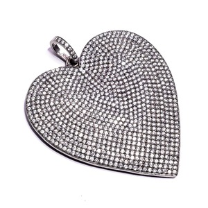 925ยอดเยี่ยมสำหรับทุกเพศเงินสเตอร์ลิงประดับเพชรรูปหัวใจขนาดเล็กประดับเพชรเพทายลูกบาศก์ตัดกำเนิดการตั้งค่ากรงเล็บเพชร - Product Image 1