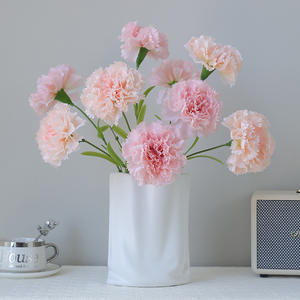 زهور قرنفل اصطناعية بساق واحدة بالجملة، تبدو حقيقية الملمس، لباقات الزفاف وديكور الحدائق الخارجية - Product Image 3