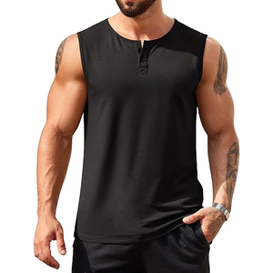 Débardeurs coupe extensible pour hommes Débardeur léger sans manches Soild Chic Knit Textured Shirts Black - Product Image 4
