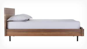 Minimalist Teak Wood Bed <b>Frame</b> with Platform Design - Product Image 2