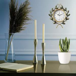 Modern Luxury Christmas Handmade Embossing Printing Aluminum <b>Hammered</b> Design Fancy Candle <b>Holder</b> Stand Table Centerpiece Home - Product Image 2