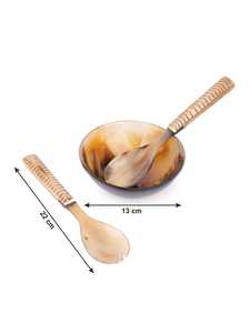 Bol à salade écologique en corne de buffle, fait main, bol à salade de luxe en corne de buffle pour table à manger à bas prix - Product Image 3