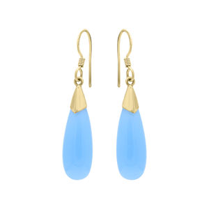 ต่างหูหยดน้ำทรงหยดน้ำจากหินแคลเซโดนีธรรมชาติ เงินแท้ 925 เครื่องประดับวินเทจสำหรับผู้หญิง ของขวัญงานแต่งงาน ขายส่ง - Product Image 2