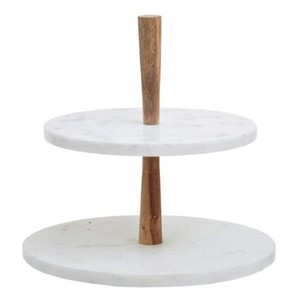 VISHAL HANDICRAFT Classic High Standard Antique Design Wooden Marble <b>Cake</b> <b>Stand</b> for Kitchenware Tabletop Decoration Low Price - Product Image 4