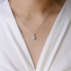 Brillante GRA certificado Moissanite diamante 925 plata esterlina Simple señoras colgante collar destino joyería - Product Image 5