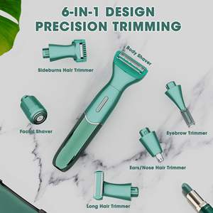 Afeitadora Eléctrica para Mujer, Depiladora Sin Dolor, Fuente de Alimentación USB, Recortadora Rotatoria Verde para Área Íntima - Product Image 5
