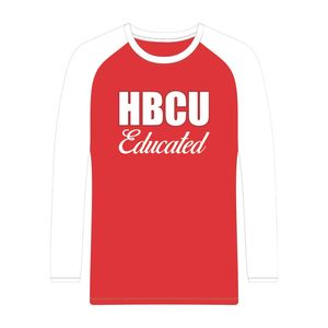 Maglietta a Maniche Lunghe Raglan Rossa DST in Cotone Chenille per Sorority Greca Delta Divine Nine, Moda HBCU - Product Image 2