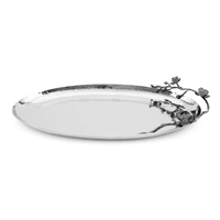 Plat en aluminium à pied moyen Tulip, élégant, solide, classique, plat de service avec base sur pied pour accessoires de mariage et décoration intérieure