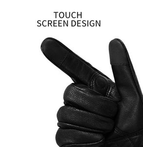 Gants de moto en cuir véritable Gants de moto d'hiver pour hommes Summer Goatskin Motorbike Touch Screen Fist Joint Protect - Product Image 5