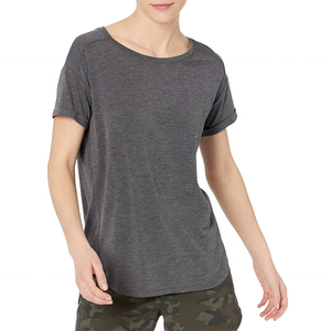 T-shirt à manches courtes col rond en fibre de bambou respirant pour femme, impression numérique personnalisée, modèle vierge, nouvelle collection 2022, tendance - Product Image 1