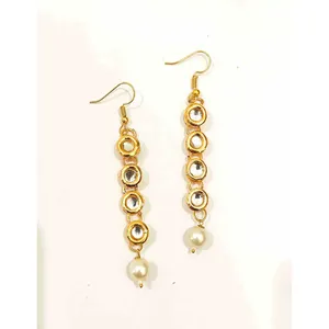 Ensemble de collier Kundan plaqué or 18 carats pour femmes, bijoux fins de luxe avec perles blanches, zircon, rubis, perle et cuivre pour cadeaux - Product Image 5