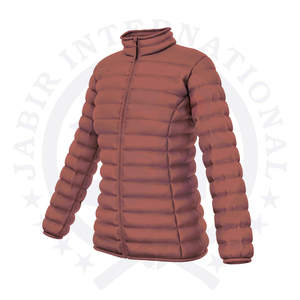Chaqueta acolchada de talla grande para mujer hecha a medida de alta calidad, ropa informal brillante para invierno con cierre de cremallera, precio al por mayor - Product Image 4