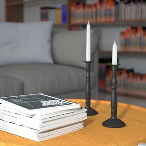 Bougeoir de fantaisie en métal noir Offre Spéciale pour le dîner pour la décoration de salon à la maison pour Noël - Product Image 4