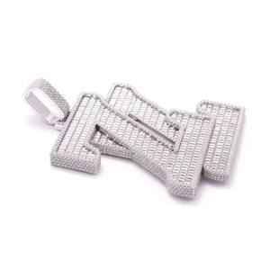 Double Z Lettre Pendentif Homme Baguette et Diamant Rond Pendentif Hip Hop Bijoux Fantaisie Plus Beau Cadeau pour Homme - Product Image 2