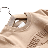 Camiseta de Cuello Redondo para Hombre Más Vendida al Por Mayor, con Logotipo 3D en Relieve, Tejido de Alta Calidad, Hombros Caídos, con Logotipo Personalizado OEM