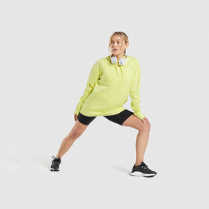 Sweat à capuche en coton 100% de haute qualité pour femmes 380GSM couleur contrastée Streetwear pour les sweats à capuche de mode en plein air - Product Image 4