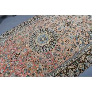 Nouveau 6.4 X 11.5ft Classique Brun Bleu Patchwork Turc Tapis Viscose Laine Rectangulaire Salon Tapis pour Entrée Couloir Latex - Product Image 5