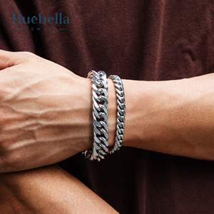 10mm <b>Solid</b> 925 Sterling <b>Silver</b> Miami Cuban <b>Bracelet</b> For Men Hip Hop Jewelry - Product Image 1