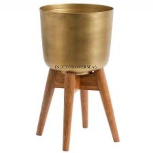 กระถางอลูมิเนียมทรงกลมเคลือบทองเกรดสูงสำหรับตกแต่งสวนและบ้าน - Product Image 2