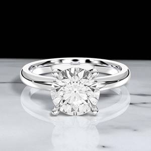 2.48 Carat E-F/VVS-VS Moissanite Round Shape Engagement <b>Ring</b> Solid Gold Prong <b>Set</b> Solitaire <b>for</b> <b>Women</b> - Product Image 4