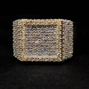 Anillo Hip Hop de diamante cultivado en laboratorio personalizado con alta demanda con anillo de campeonato de oro amarillo de 14K para unisex - Product Image 1