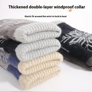 Vêtements d'hiver en gros, gants multifonctions en laine 100% tricotés, longueur poignet, doigts entiers, compatibles avec les écrans tactiles, détection des aiguilles, pour l'extérieur - Product Image 3