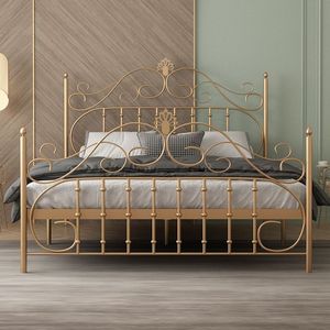 Structure de lit en laiton massif offrant un soutien solide, un confort et un élément décoratif sophistiqué pour la chambre à coucher - Product Image 2