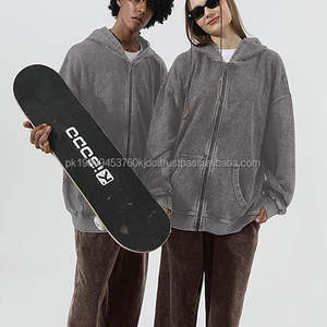 Sweat-shirt à capuche zippé pour femme, manches longues, épaules tombantes, ample, vêtement d'extérieur - Product Image 3